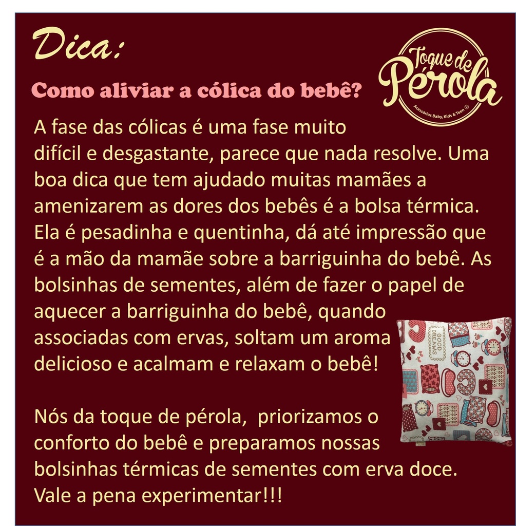 Bolsa Térmica de Sementes Erva Doce