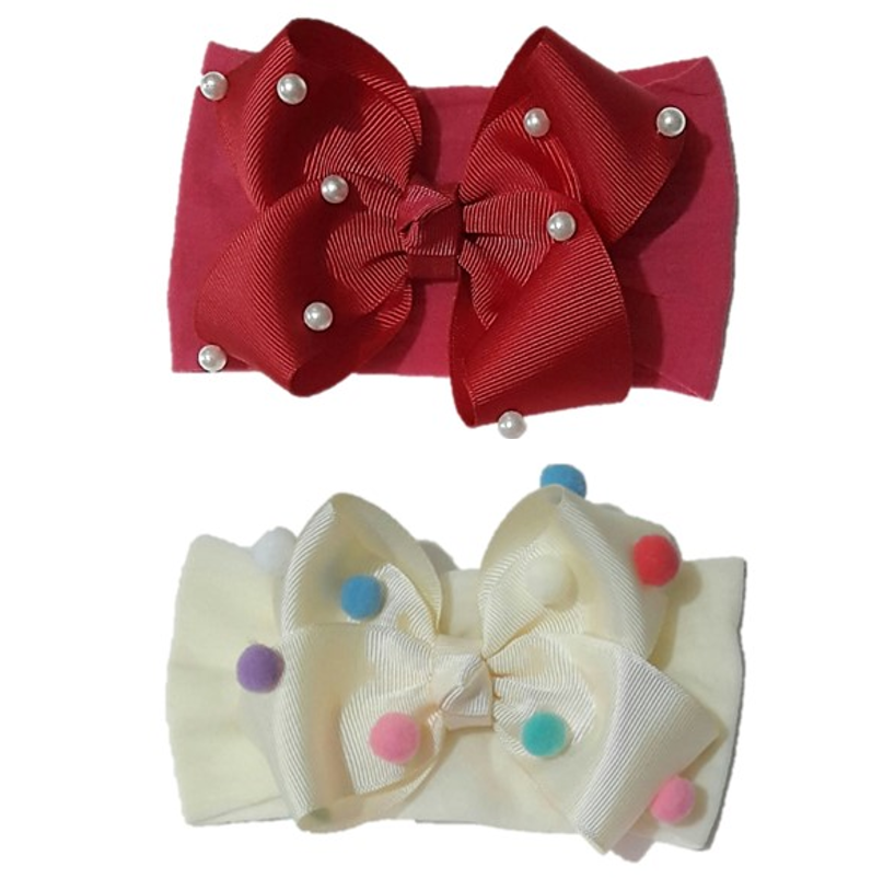 Faixa Larga - Meia de Seda Larga Laço G com Enfeite